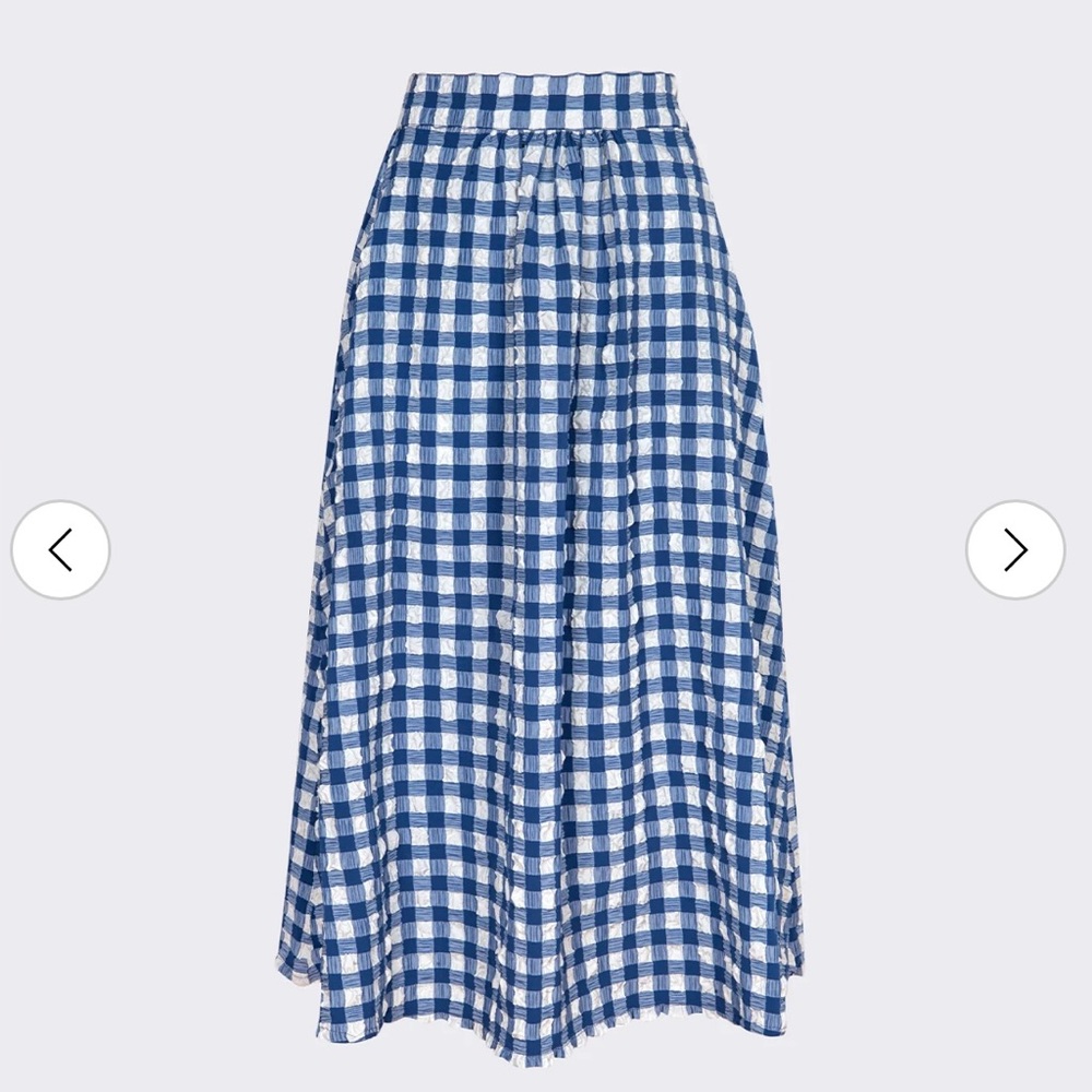 NWT - Wray Saturday Skirt in Navy Blue Check L Large